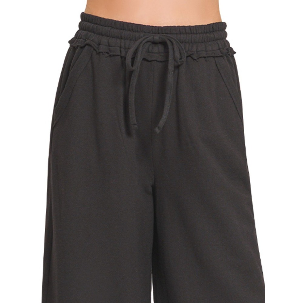 Zenana French Terry Wide Leg Sweatpants - Small - Picture 3 of 3